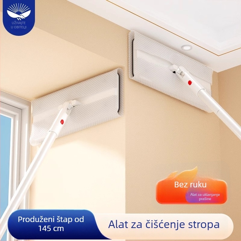 Xiangjia Mei plosnati mop za strop, elektrostatsko uklanjanje prašine, zamjenjiva krpa, krpa za čišćenje, uklanjanje mrlja, apsorpcija vode, pranje bez ruku