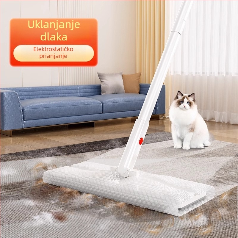 Xiangjia Mei plosnati mop za strop, elektrostatsko uklanjanje prašine, zamjenjiva krpa, krpa za čišćenje, uklanjanje mrlja, apsorpcija vode, pranje bez ruku