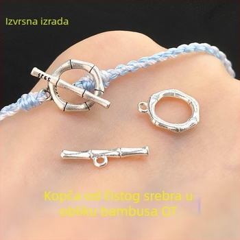 S925 sterling srebro, Bamboo-Joint dizajn, OT spojka za spajanje, kristalne perle, pleteni narukvica i ogrlica, ručna izrada DIY dodatak za nakit