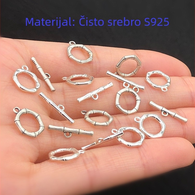 S925 sterling srebro, Bamboo-Joint dizajn, OT spojka za spajanje, kristalne perle, pleteni narukvica i ogrlica, ručna izrada DIY dodatak za nakit