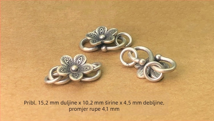 S925 srebro Plum Blossom S kopča – vintage spojka za narukvicu i ogrlicu, pleteni najlonski konac DIY dodatak
