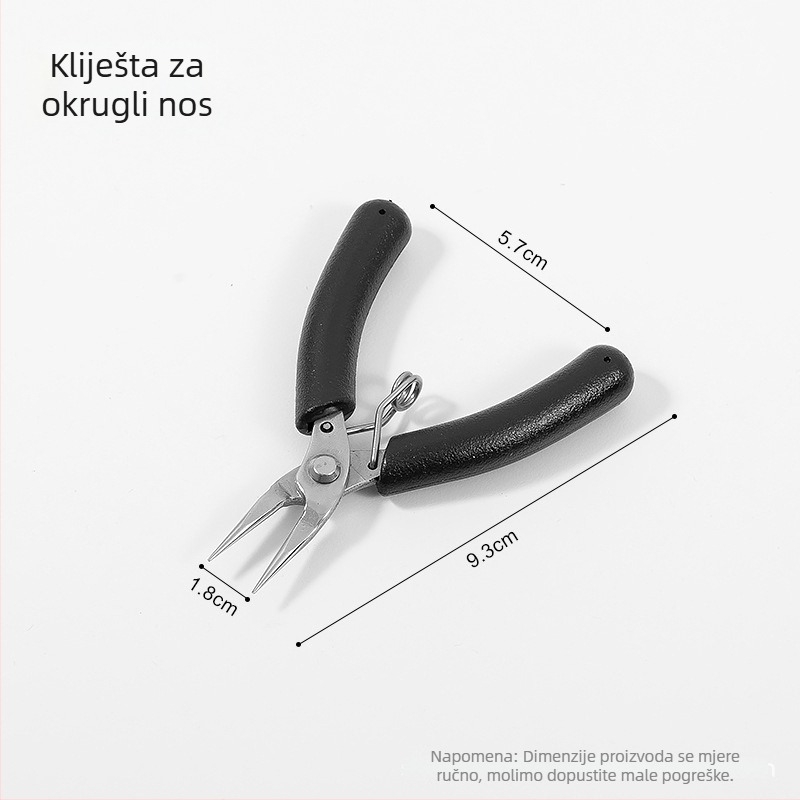 Set alata za izradu nakita: klešta s dugim nosom, klešta s okruglim nosom, dijagonalna klešta i pinceta