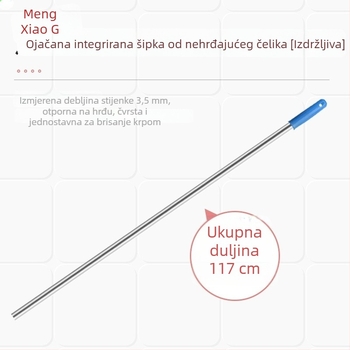 Integrirani štap od nehrđajućeg čelika s klipom i držačem, stalak za ploski mop – dodatna oprema