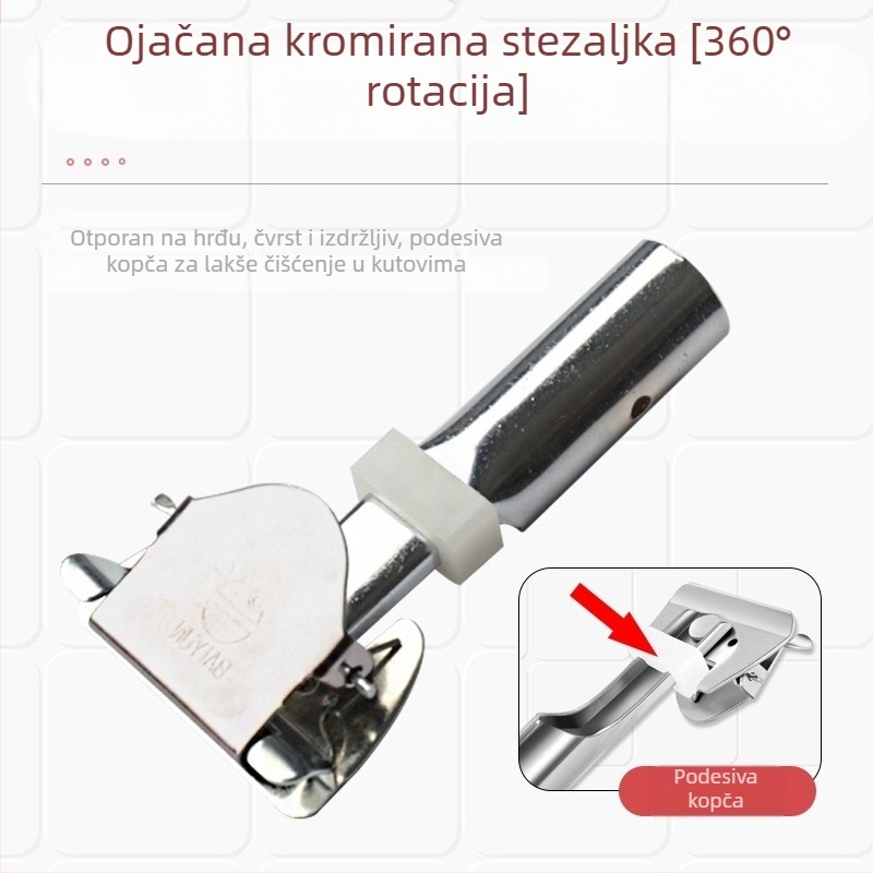 Integrirani štap od nehrđajućeg čelika s klipom i držačem, stalak za ploski mop – dodatna oprema