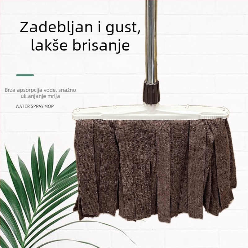 Mop za pod s širokom glavom od terry materijala, apsorbirajući mokro i suho čišćenje, klasičan dizajn