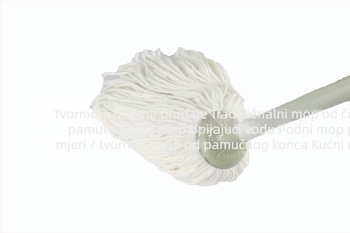Tradicionalni mop od čistog pamuka za pod, apsorpcijski, prilagodljiv, za kućnu upotrebu