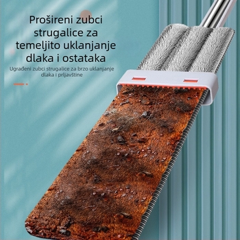 Novi kućni mop s bezdotnim stiskanjem bez dodirivanja, velika glava za čišćenje, aluminijska legura, mokro i suho dvostruko korištenje, nehrđajuća čelična ručka, glava od mikrovlakna