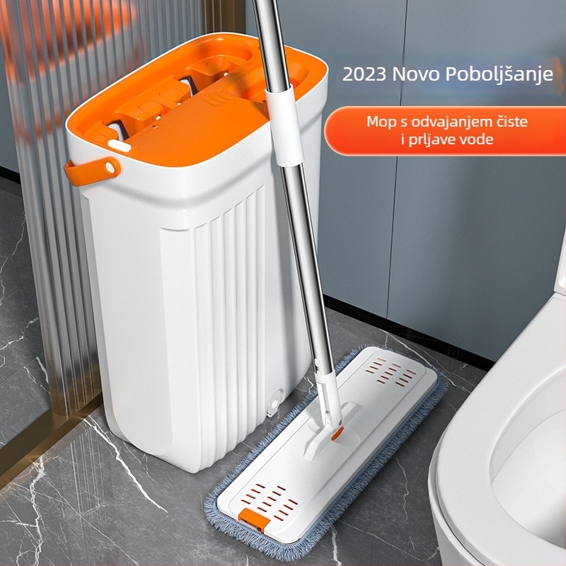 OEM prilagođeni plosnati mop s kantom – čišćenje bez dodira, dvostruki mop, ultra-fina vlakna