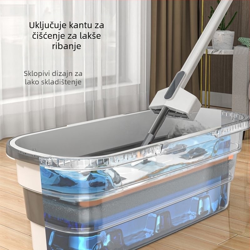 Debeli mop za mokro i suho čišćenje za kućnu uporabu, Rainbow mop, lagan mop s jednim potezom za čišćenje poda, bez pranja ruku