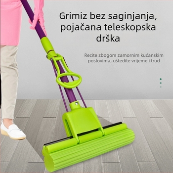 Ručni kućni mop s mehanizmom za istiskivanje u rolni, upijajuća spužva, nehrđajući čelik