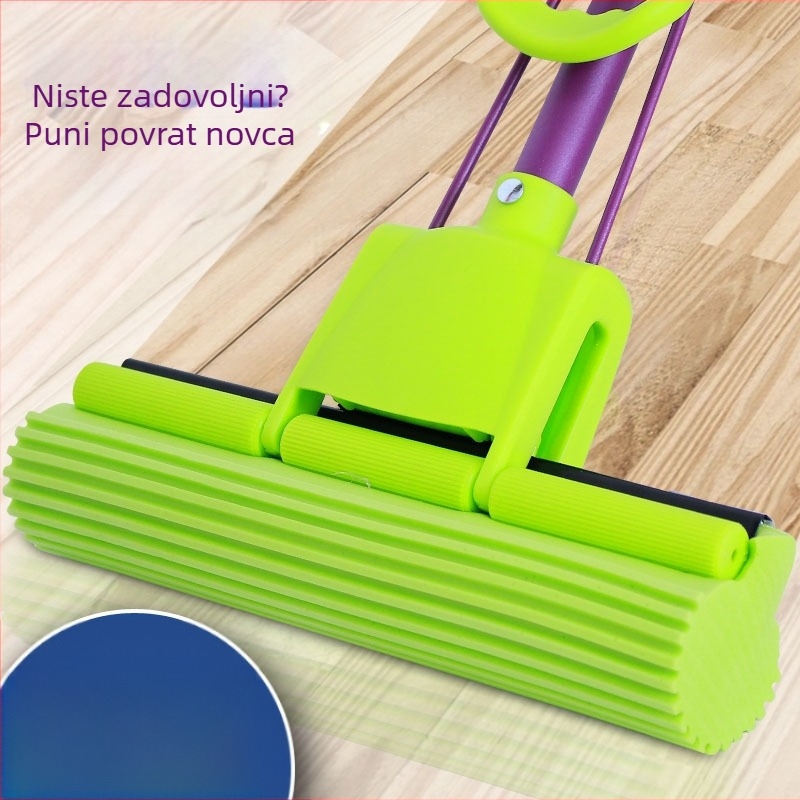 Ručni kućni mop s mehanizmom za istiskivanje u rolni, upijajuća spužva, nehrđajući čelik