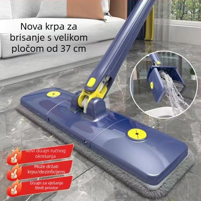 Prilagodljiv plosnati mop bez dodirivanja, sklopiv s automatskim iscijeđivanjem za kućnu upotrebu