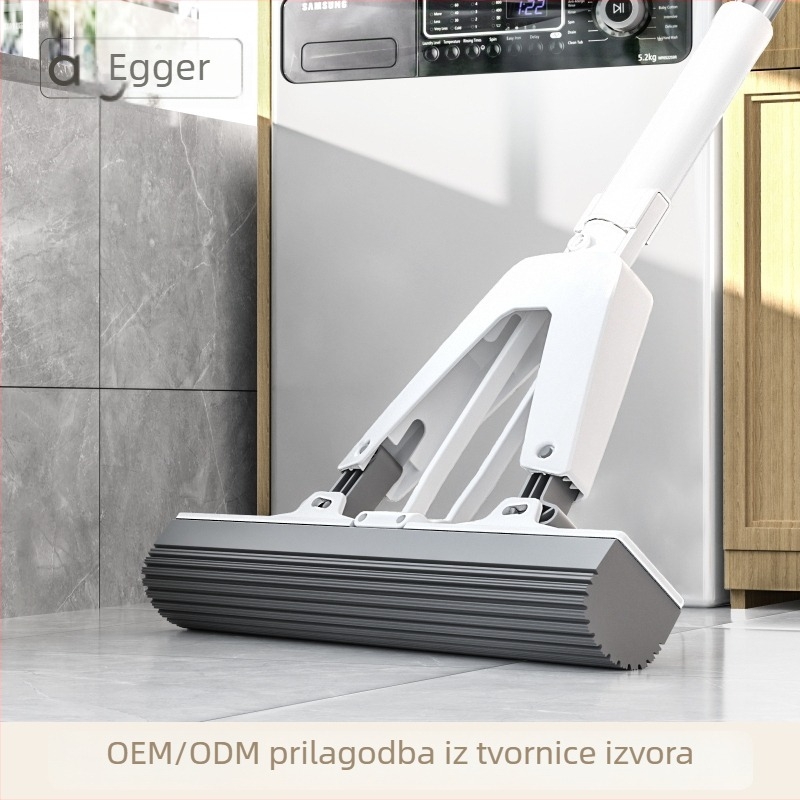Egger spužvasti mop 2023 — novi model za kućnu upotrebu, čišćenje u jednom koraku, bez ručnog iscijeđivanja, sklopivi mehanizam, upijajući spužvasti mop
