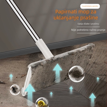 Prilagođeni jednokratni papirnati mop s elektrostatističkim uklanjanjem prašine – plosnati mop za kuhinju i dnevnu sobu