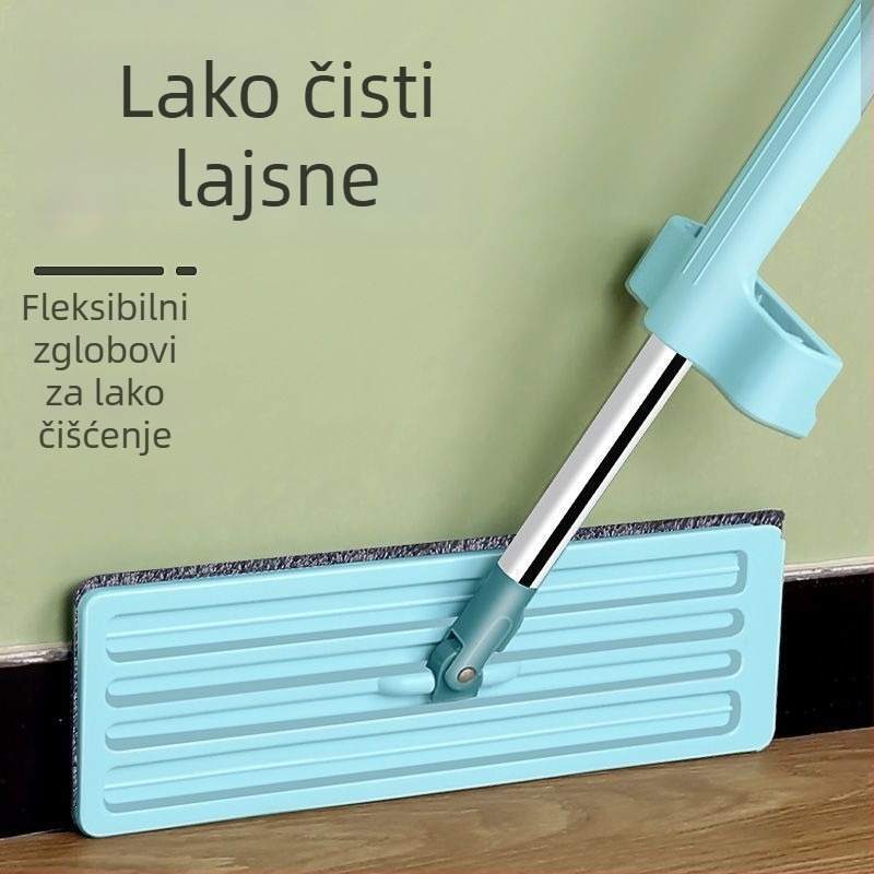 Mop s pomičnom pločom za čišćenje podova, bez ručnog ispiranja, dvostruka uporaba za suho i mokro, plosnog dizajna, sve-u-jednom kućna uporaba
