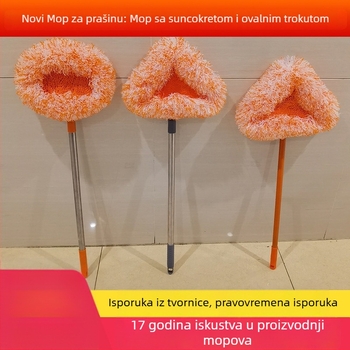 Ovalni mop s velikom trokutastom glavom za čišćenje poda i uklanjanje prašine sa zidova, prilagodljiv