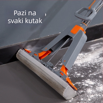Sklopivi spužvasti mop za kućnu upotrebu, bez dodirivanja, za suho i mokro čišćenje, čišćenje jednim prolazom.