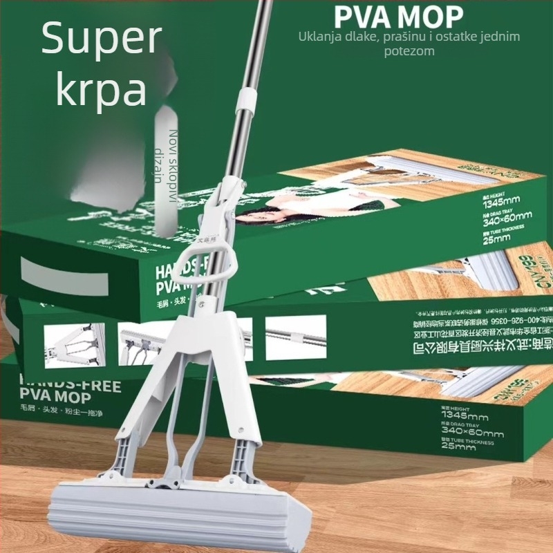 Effie Bear Mop bez pranja ruku, veliki kolodionski mop s spužvom i valjkom za kućnu upotrebu