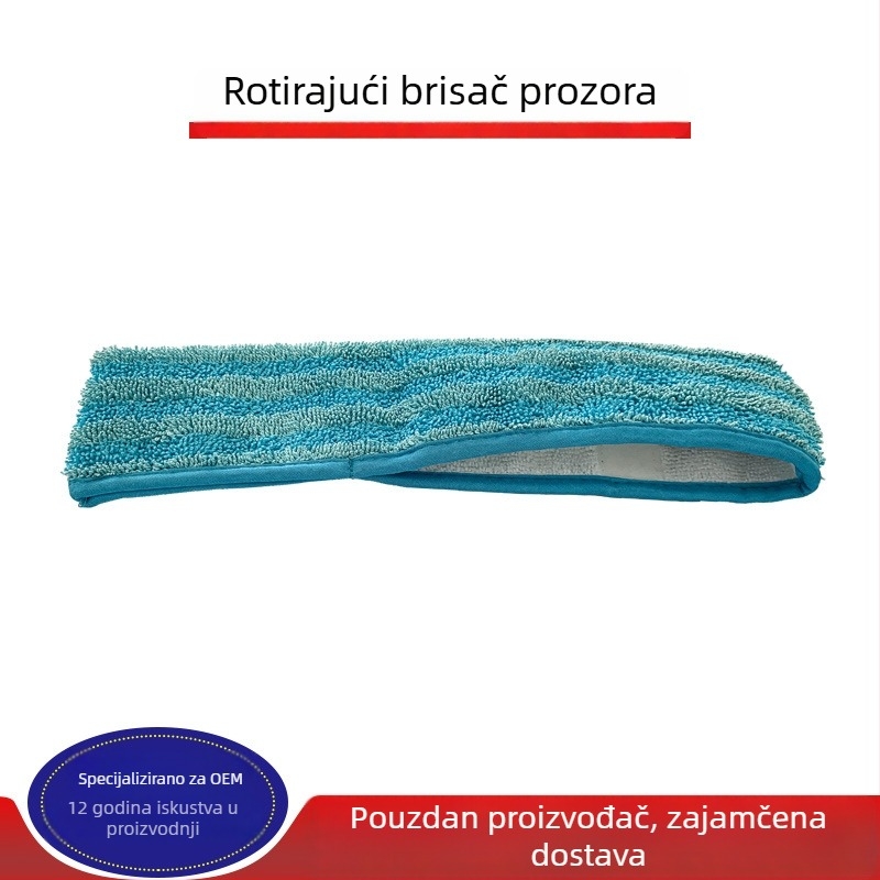 Prilagodljiva glava mikrofiberskog mopa za čišćenje prozora s Velcro platnom, deblja, visoka apsorpcija