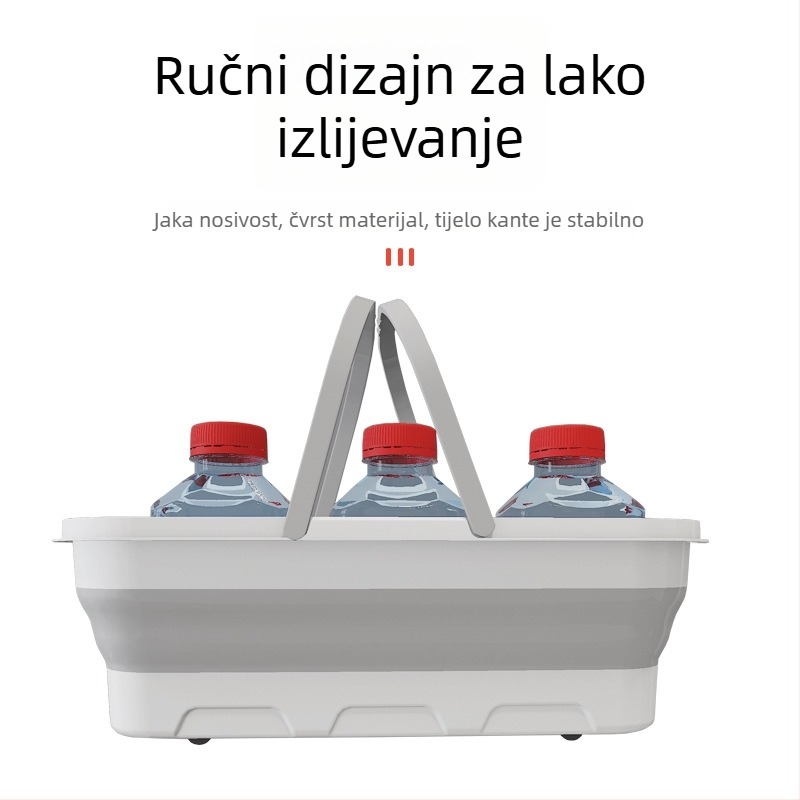 Prilagođeni sklopivi prijenosni kantu za mop za kućnu upotrebu, pravokutni plastični kantu za mop s ručkom