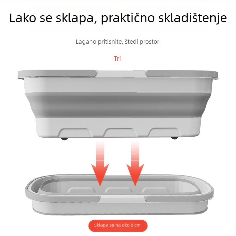 Prilagođeni sklopivi prijenosni kantu za mop za kućnu upotrebu, pravokutni plastični kantu za mop s ručkom