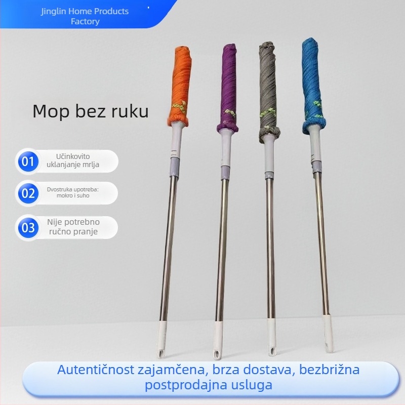 Prilagođeni pamukasti mop za ručno pranje, mop sa samocijeđenjem, suhi mop za pod, vlaknasta visoka upijnost