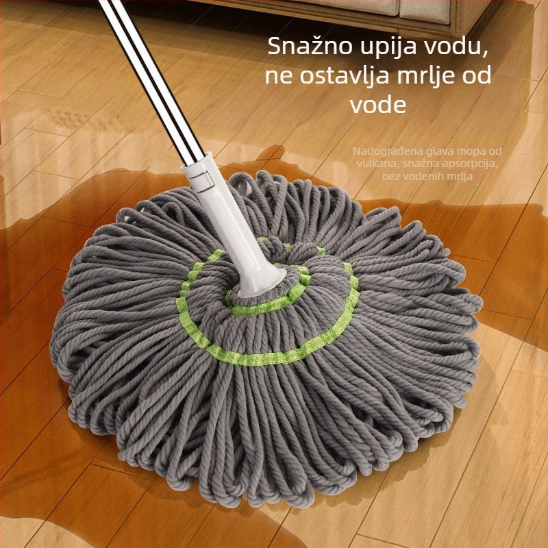 Prilagođeni pamukasti mop za ručno pranje, mop sa samocijeđenjem, suhi mop za pod, vlaknasta visoka upijnost
