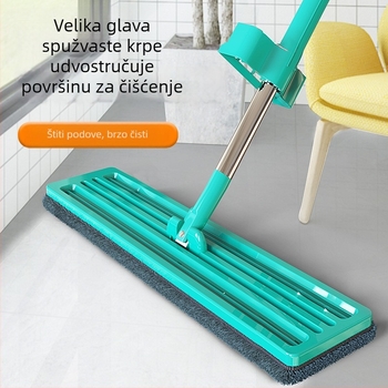 Prilagođeni kućni mop s automatskim iscijeđivanjem, dvostruka upotreba za suho i mokro čišćenje, veliki plosnati mop s upijanjem vode