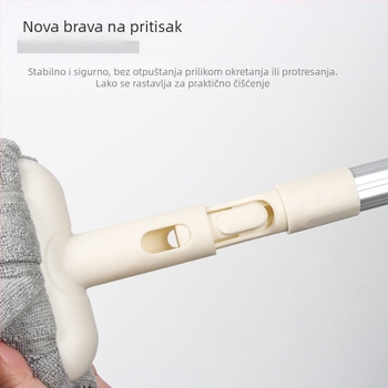 Mop za pod od mikrovlakana s aluminijskim štapom, srednja glava, klasičan dizajn za kućnu upotrebu, vrlo upijajući.