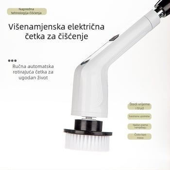 Bežični električni četka za čišćenje i mop — višenamjenski uređaj s dugom drškom, mokro i suho čišćenje kod kuće