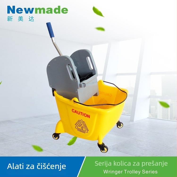 Prilagođena kanta za mop s istiskom 24 L, jednokambrski sustav, za komercijalnu upotrebu