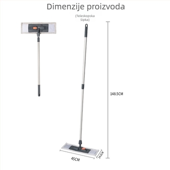 HOLAMOPA mikrovlaknasti plosnati mop za mokro i suho čišćenje, bez ručnog pranja, sive-narančasti