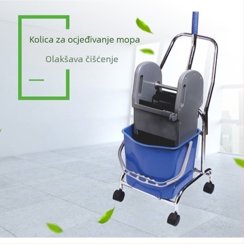 Prilagođena kanta za cijeđenje mop-a, 23 L, ručna, prijenosna, jednokanalska posuda za čišćenje za dom i hotel