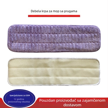 Prilagođeno obrađeni mikrovlakneni krpa za plosnatu glavu metle s prugastim rubom – izdržljivo ribanje i čišćenje