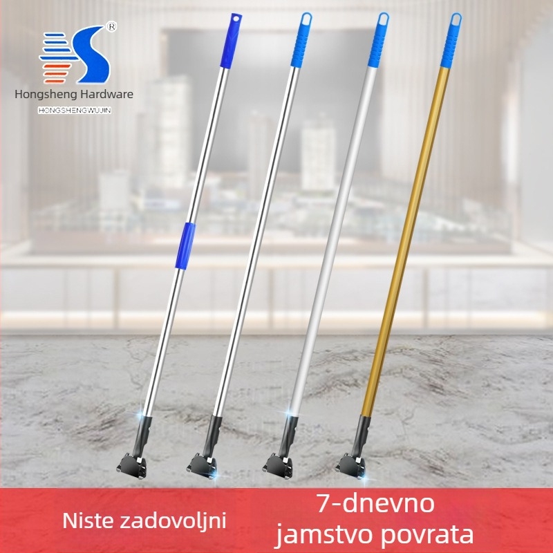Set mop prašine – šipka s klipom od nehrđajućeg čelika, trokutasta glava sa samozaključavanjem, debeli metalni klip, 201 nehrđajući čelik