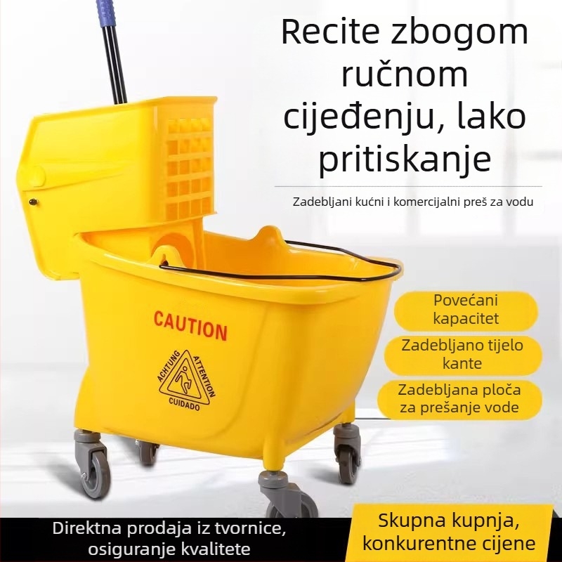 Poslovni kantu za mop s iscijeđivanjem vode, kućna bezkontaktna kanta za mop, glava za čišćenje mop