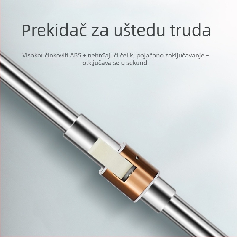 Raztegnuta šipka za mop od nehrđajućeg čelika sa kopčom — ergonomsko ručno pritiskanje, ušteda napora, izdržljiv univerzalni dodatak mopovima