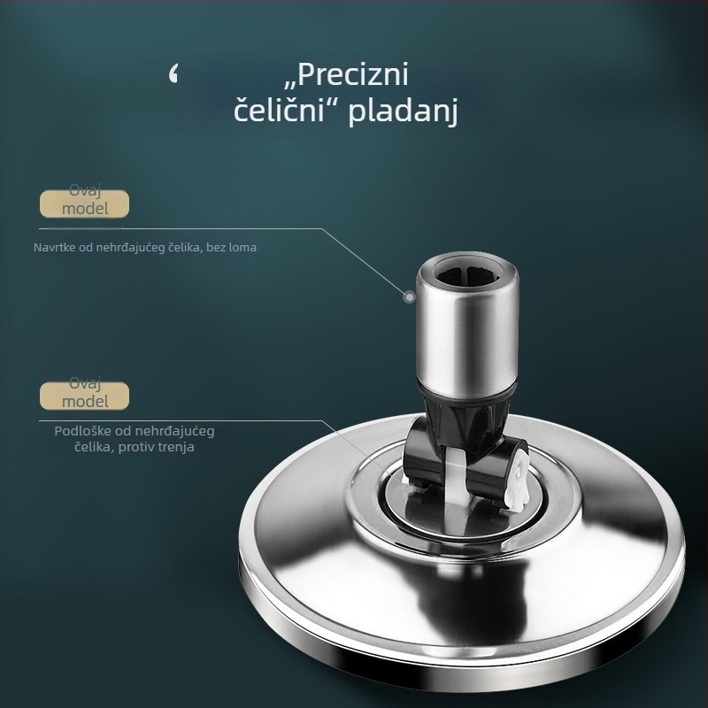 Raztegnuta šipka za mop od nehrđajućeg čelika sa kopčom — ergonomsko ručno pritiskanje, ušteda napora, izdržljiv univerzalni dodatak mopovima