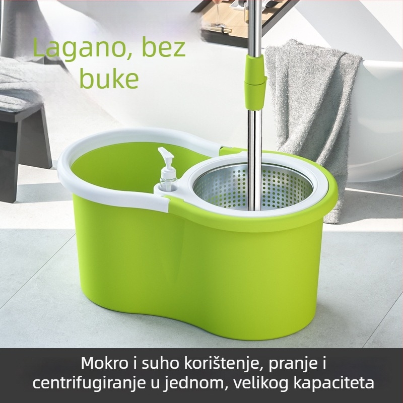 Set kade za mop s dvostrukim pogonom, glavom mopa s ručnim pritiskom i bezkontaktno ispiranje