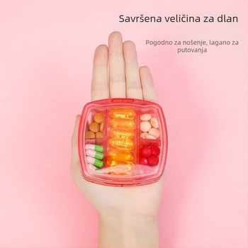 Prijenosna kutija za tablete s odjeljcima, mala plastična kutija za lijekove za tjedan dana putovanja