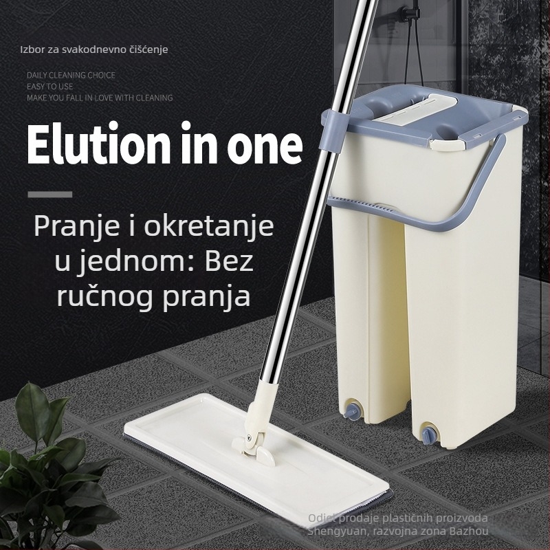 Set plosnog mopa s kantom — dvostruka uporaba, bez dodirivanja rukama