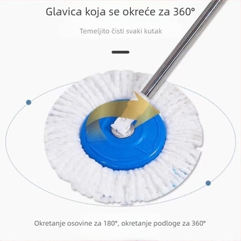 Premium set mop i kante za kućnu upotrebu, mop s dvostrukim pogonom i rotirajućim iscijeđivanjem