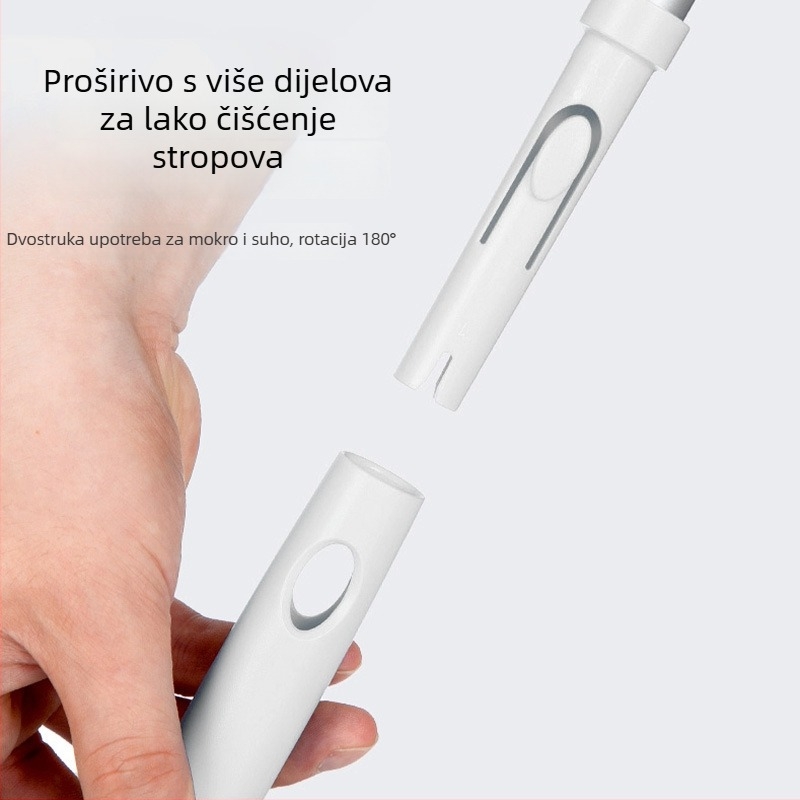 Kangduoduo Satto mop za pod s debelim dvostrukim teleskopskim nastavkom, četka za čišćenje i stisna glava