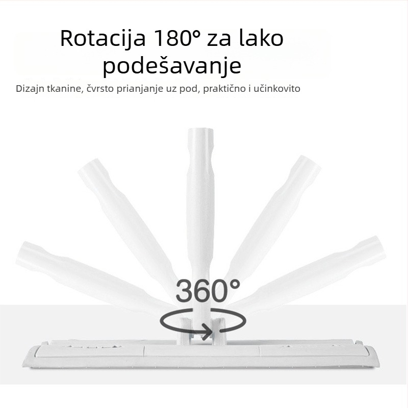 Kangduoduo Satto mop za pod s debelim dvostrukim teleskopskim nastavkom, četka za čišćenje i stisna glava