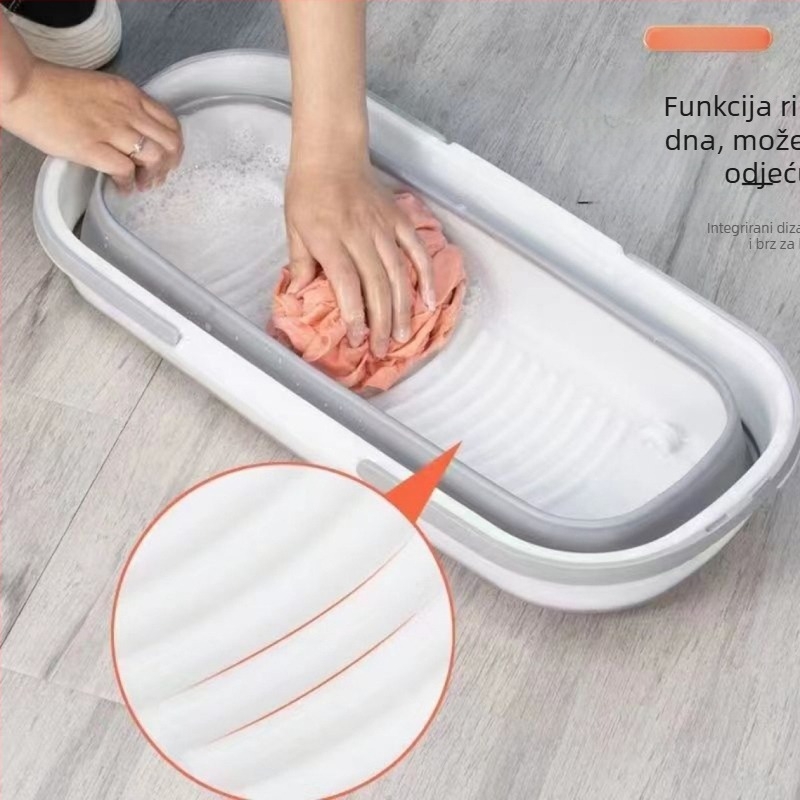 Pravokutna sklopiva kanta za mop, teleskopska ručka, ocjeđivanje bez kontakta