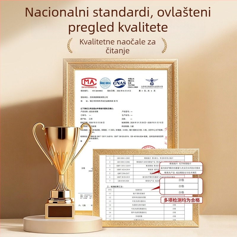 6812 Moderne čitačke naočale za starije žene, kvadratne sa punim okvirom, izdržljive