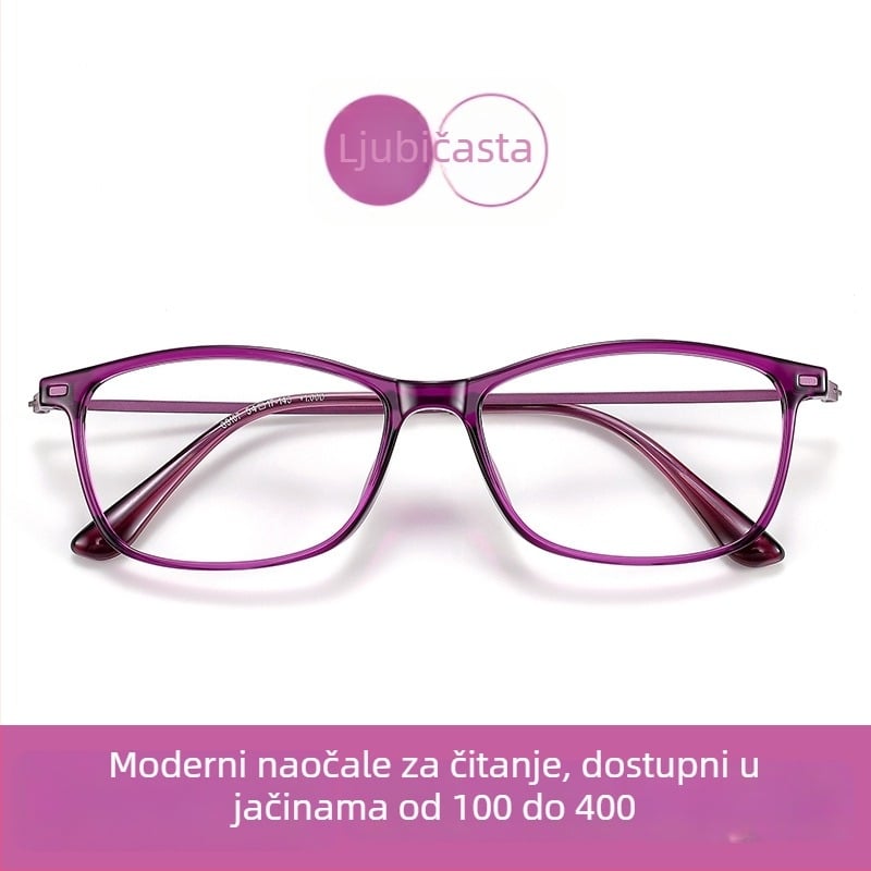 GS107 ultra lagane čitačke naočale, protiv plavog svjetla, elegantne visoke rezolucije za žene srednje dobi i starije