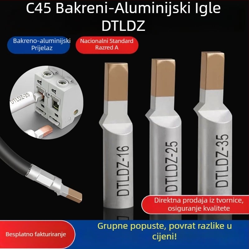 Bakreno-aluminijski prijelazni pinovi za terminalni blok, 10/16/25/35/50 mm²