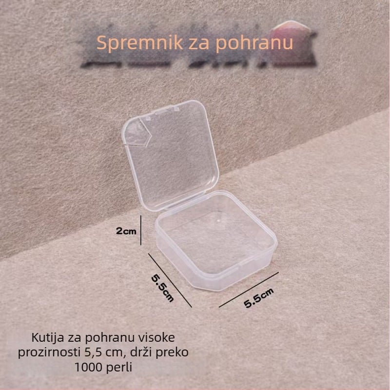 Mingchuang 2.6 mm kutija za pohranu perli, mala kvadratna kutija kapaciteta do 1500 perli, pogodna za dječje DIY projekte