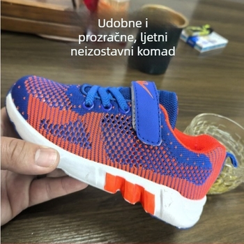 Dječje tenisice Flyknit s mrežastim gornjim dijelom, ljetne prozračne, mekana potplata, protuklizne, Velcro zatvarač, za svakodnevno trčanje